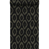 TAPETE Ikat-Motiv 53 cm x 10.05 m - Schwarz, Papier (53/1000cm) - Origin Wallcoverings