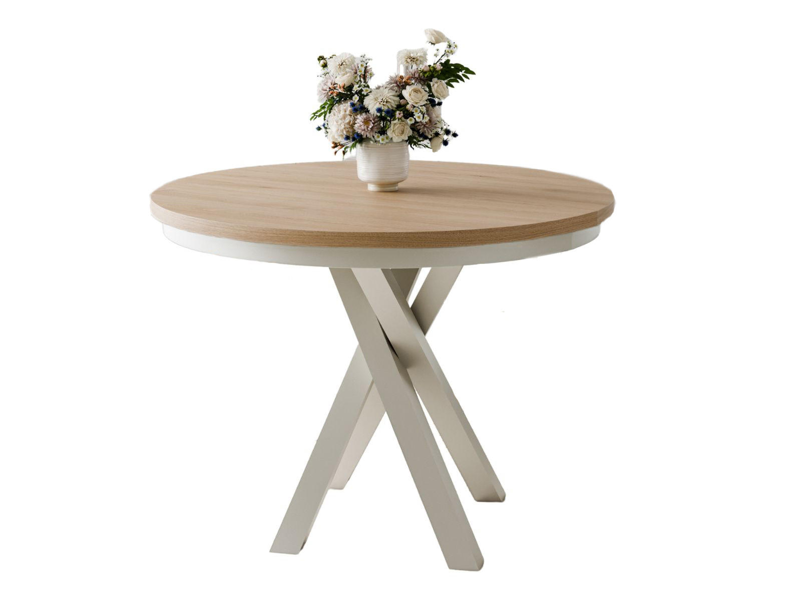 ESSTISCH LOFTO Eiche craft+ Kaschmir - Eichefarben/Schwarz, Holzwerkstoff/Metall (100/100/77cm) - Compleo24