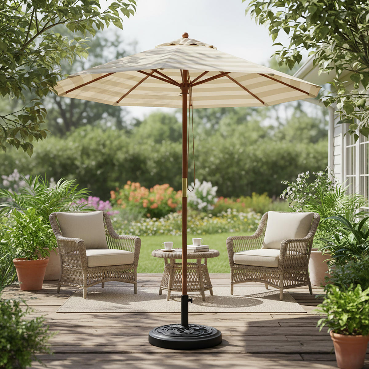 SCHIRMSTÄNDER - Schwarz, Kunststoff/Metall (45/45cm) - Relaxdays