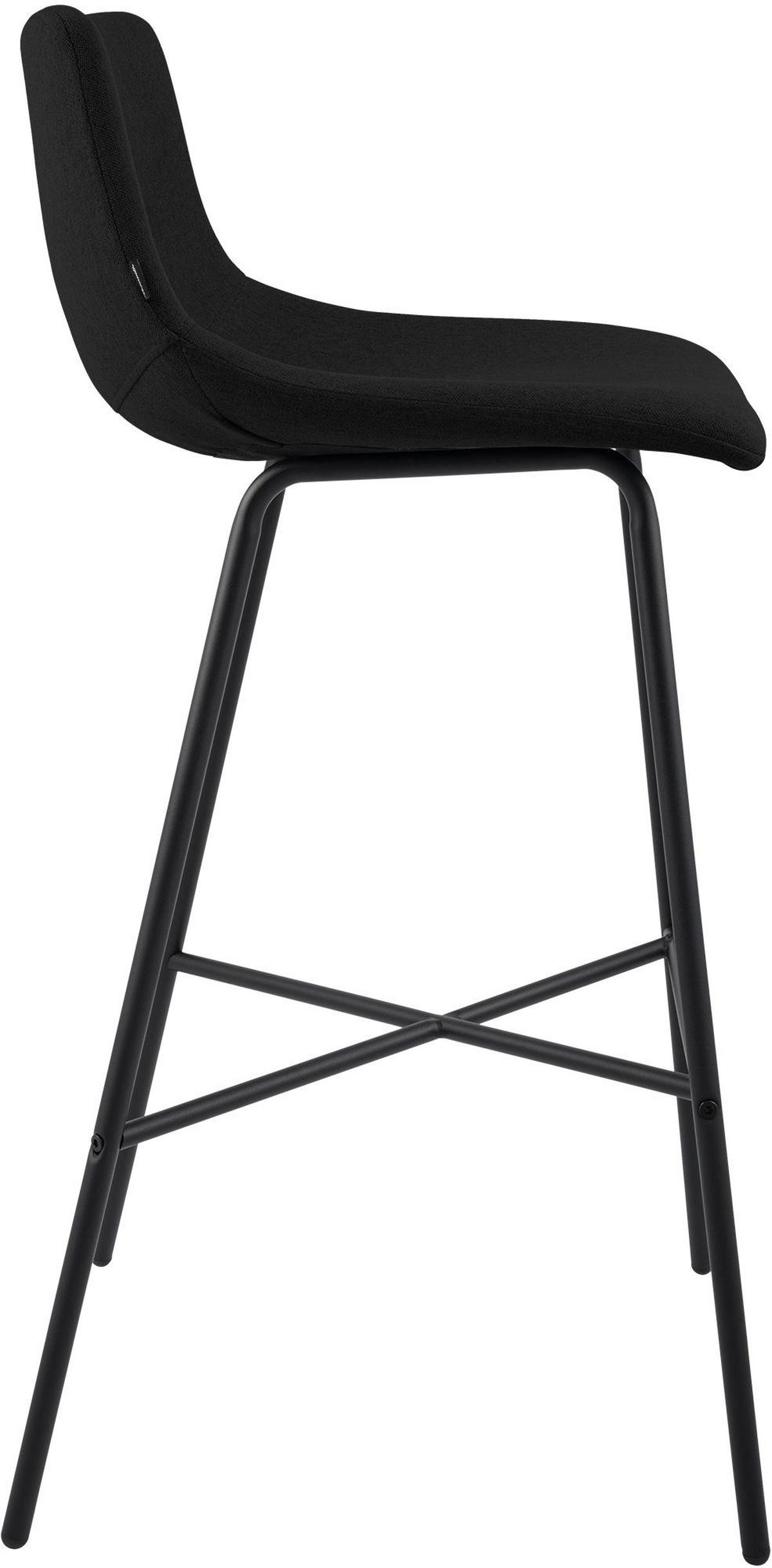 BARHOCKER Gekel Stoff Schwarz - Schwarz, Textil (44/98/49cm) - DELUKE