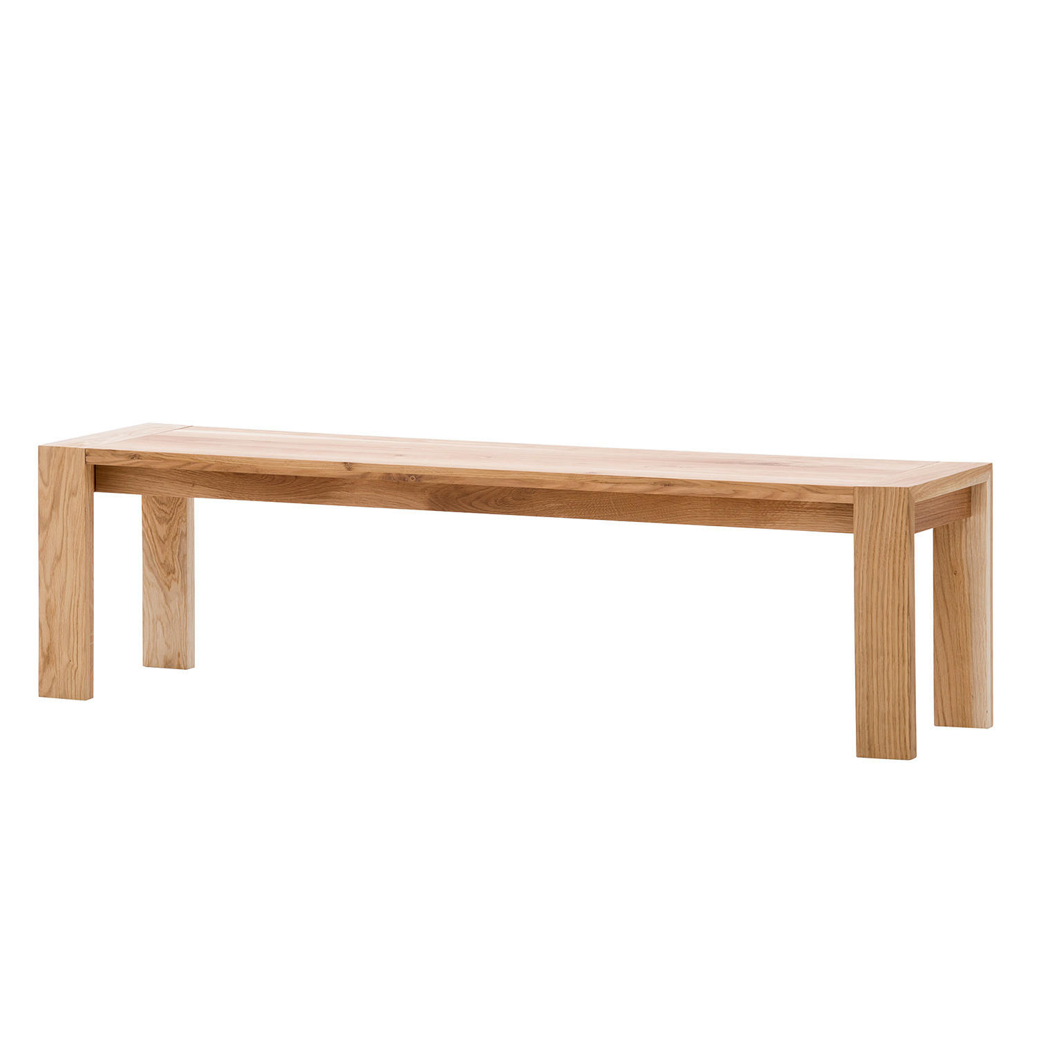 SITZBANK - Eiche massiv - Eichefarben, Holz (145/45/39cm) - home24