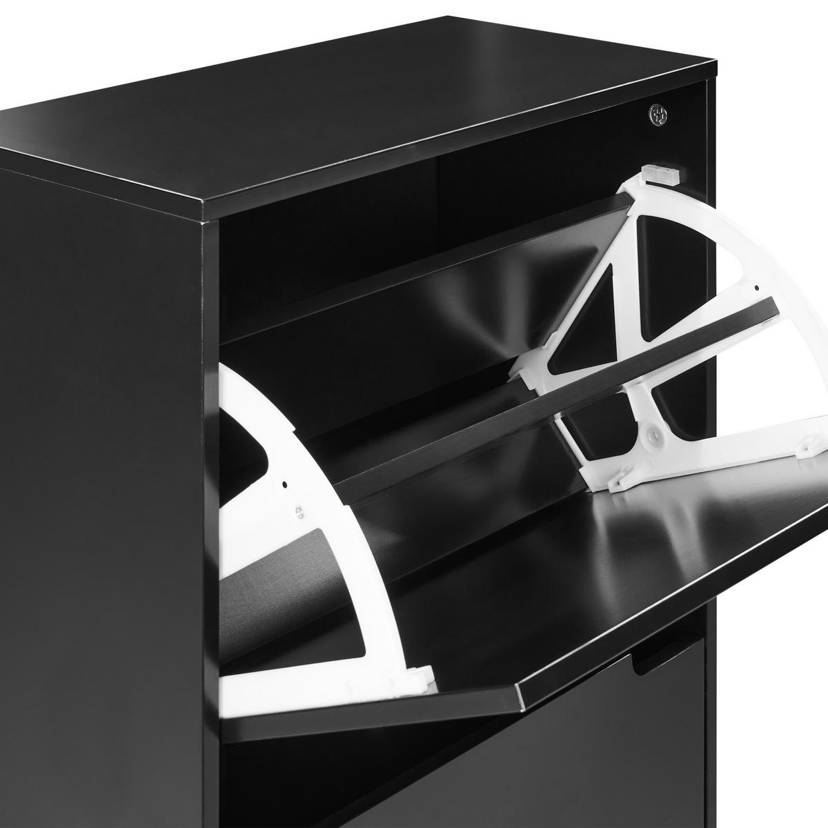 DULAP DE PANTOFI negru Neika - maro/negru, compozit lemnos (47/121/24cm) - Beliani