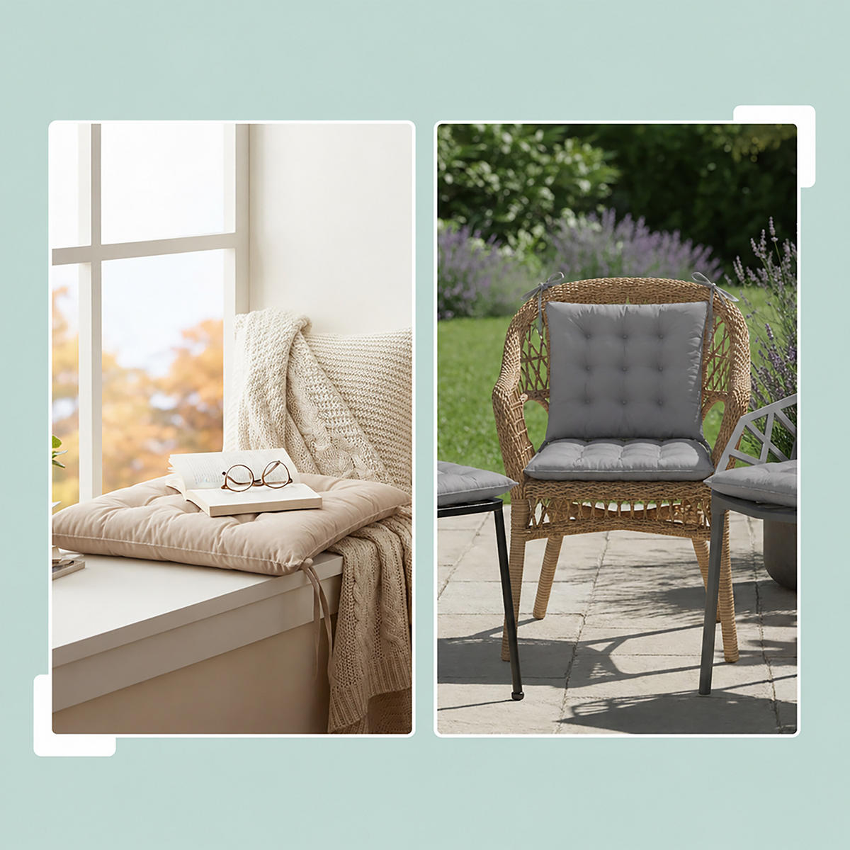 STUHLKISSEN Anthrazit gesteppt 4er-Set 40x40 cm - Anthrazit, Kunststoff/Textil (40/40/5cm) - Relaxdays