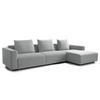 3-SITZER ECKSOFA mit Longchair - Webstoff - Hellgrau/Schwarz, Kunststoff/Textil (320/170cm) - home24