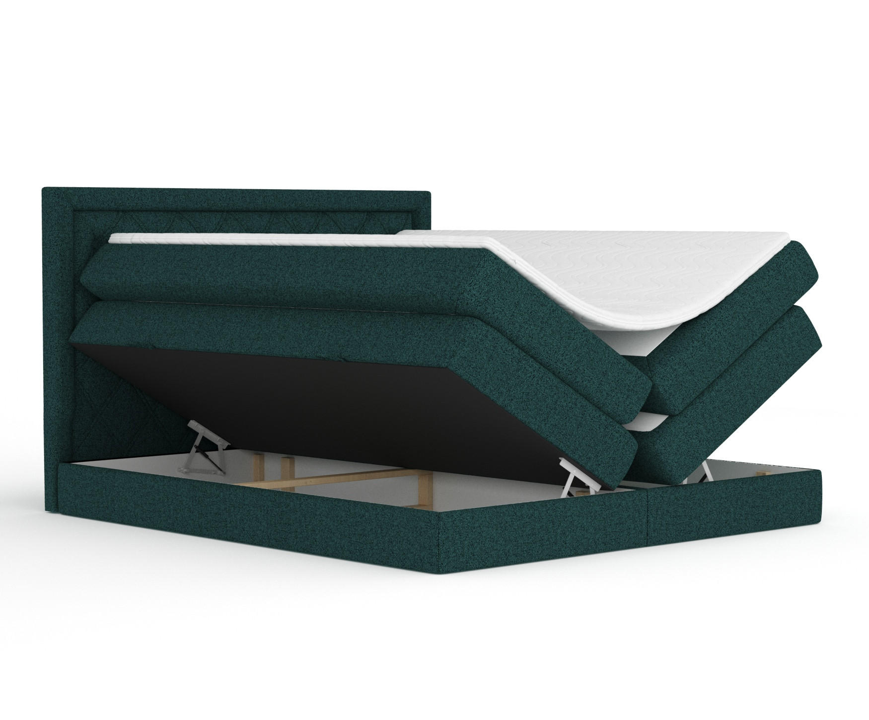 BOXSPRINGBETT Aurelia Grün 160/200 cm - Schwarz/Grün, Holz/Holzwerkstoff (160/200cm) - Maison de Reve