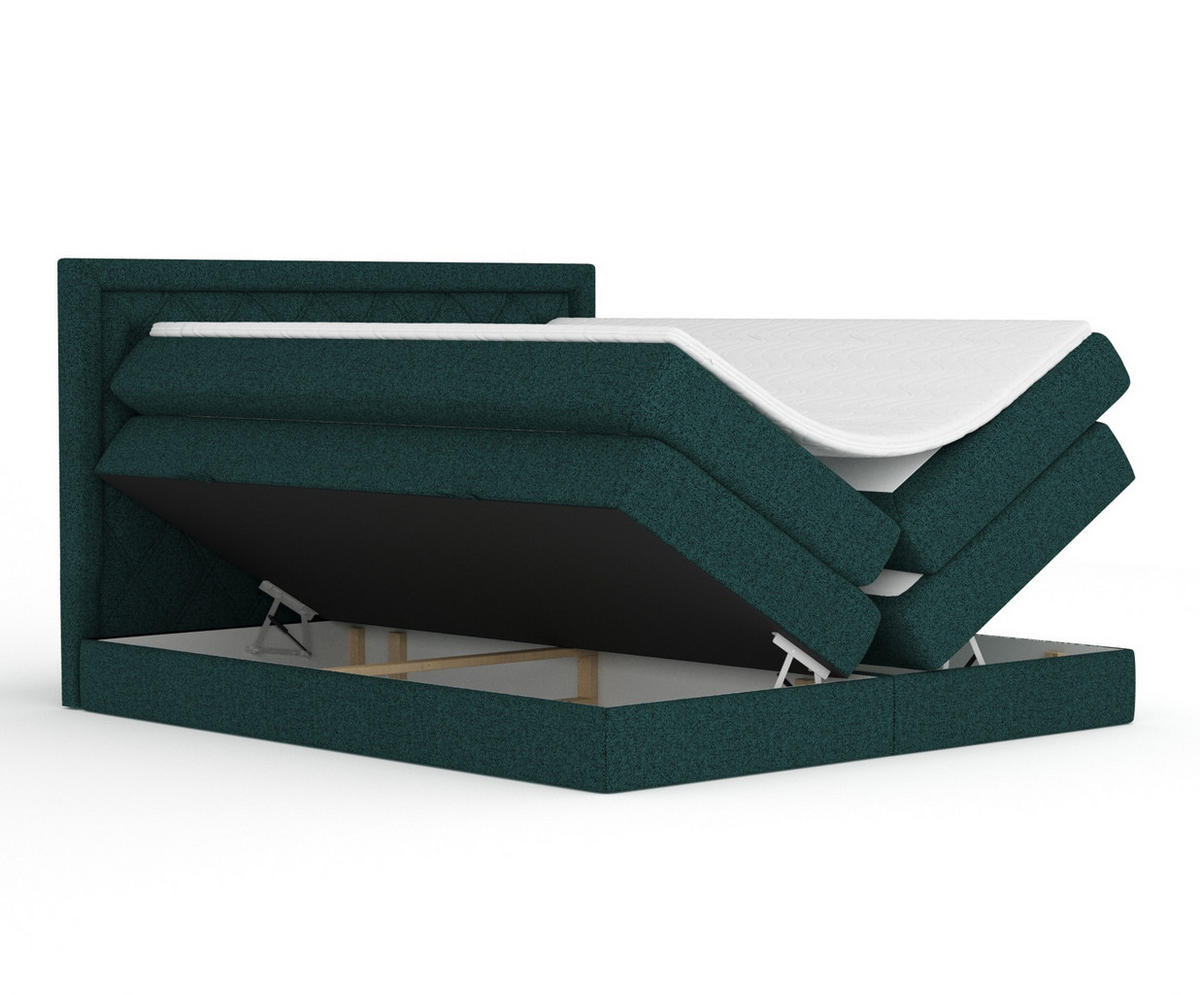 BOXSPRINGBETT Aurelia Grün 160/200 cm - Schwarz/Grün, Holz/Holzwerkstoff (160/200cm) - Maison de Reve