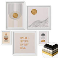 WANDBILDER 5er-Set - 50x50 cm & 20x30 cm & 40x60 cm Weißer Rahmen - Herbstfarben Seerosenteich - Weiß, Kunststoff (40/60cm) - ArtPrintCave