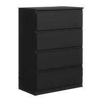 KOMMODE NUDO 70/102/39cm mit 4 Schubladen Türen Schwarz - Schwarz, Holzwerkstoff (70/102/39cm) - MASSENO
