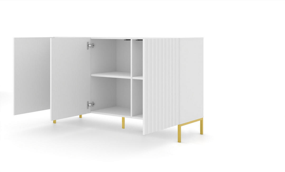 KOMMODE Weiß, Gold 150/87/42 - Weiß, Holzwerkstoff (150/87/42cm) - RAUMHIRSCH FURNITURE