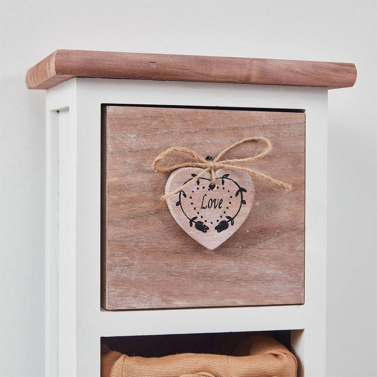 KOMMODE FLOWER - Weiß/Braun, Holz (21/70/21cm) - CARO-Möbel