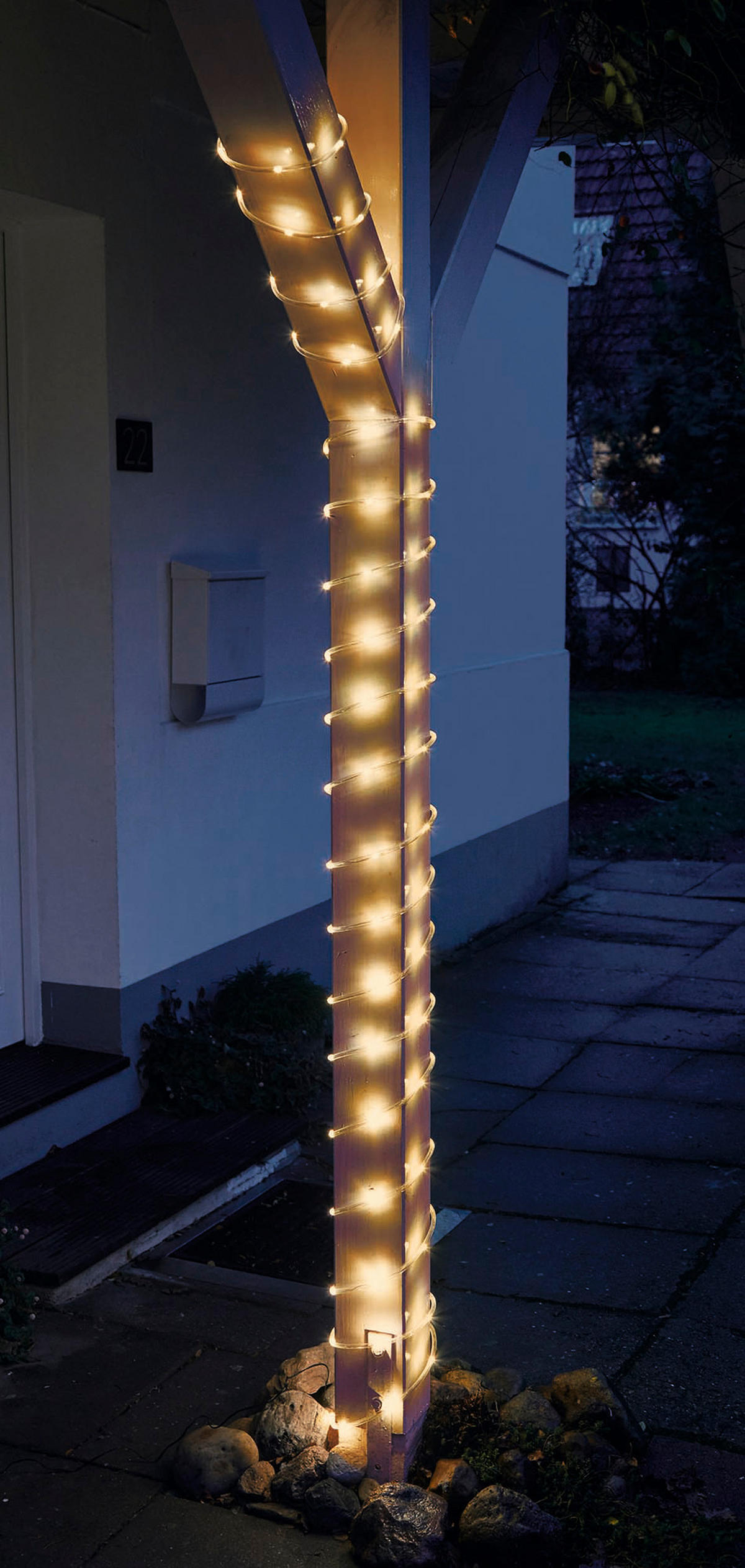 LED-LICHTSCHLAUCH 10m 18W für Innen und Außen 200 LEDs Bernsteinwarmes Licht - Weiß, Kunststoff (1000cm) - Northpoint