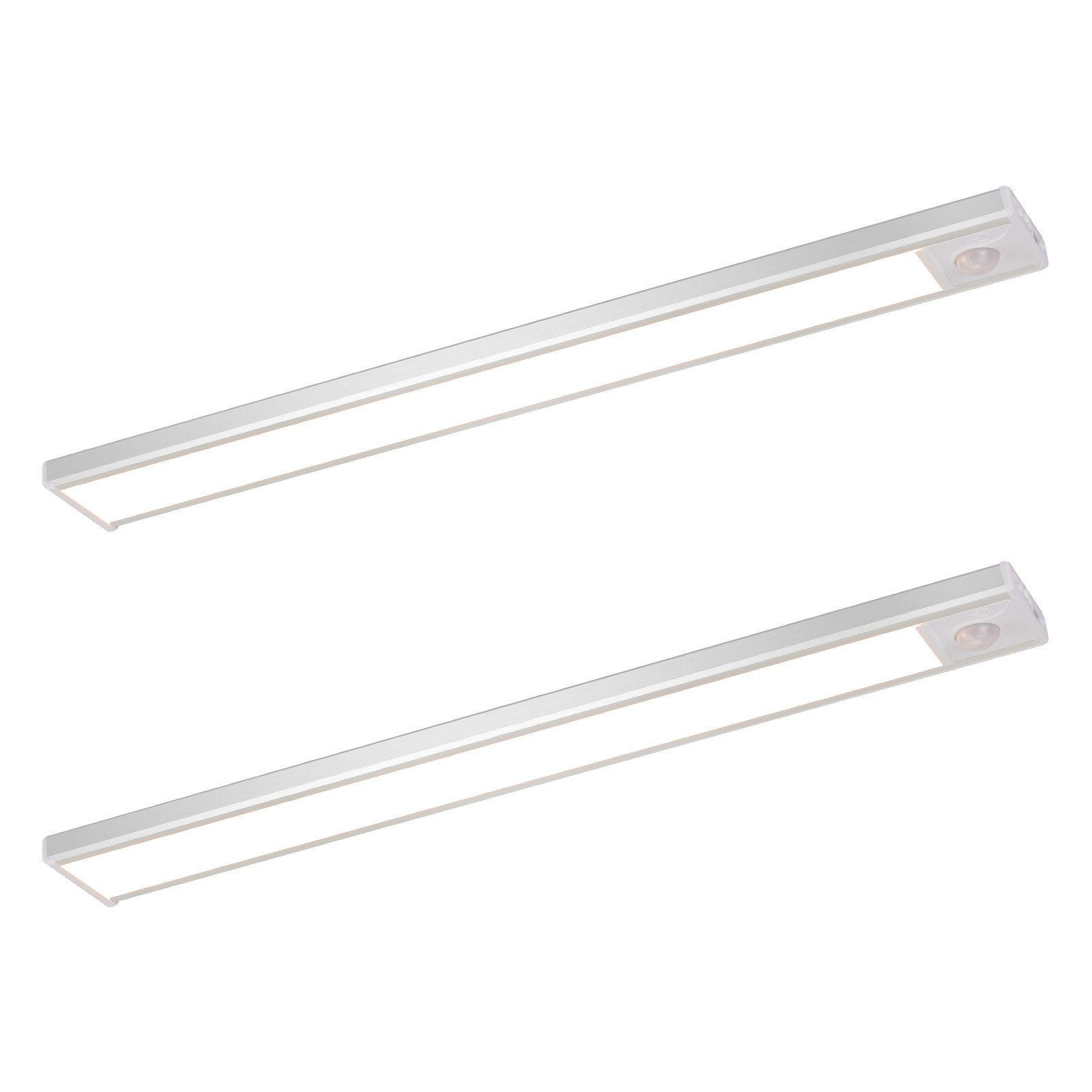LED-UNTERBAULEUCHTE Berg II 40/4/1cm(2er-set) - Silberfarben, Metall (40/4/1cm) - Nettlife