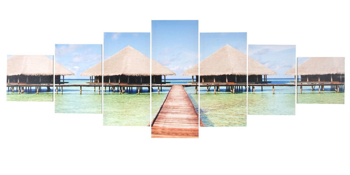 LEINWANDBILD XL BEACH 7-TLG. Multicolor - Multicolor, Holz (245/87cm) - MCW