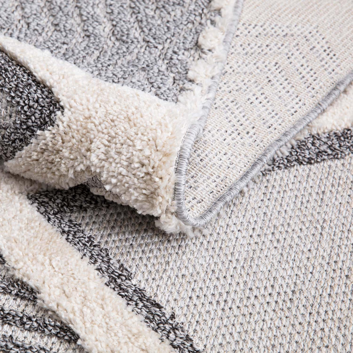 KURZFLOR-TEPPICH Valencia 731 Graublau/ Creme 120x170 cm - Blau/Creme, Textil (120/170cm) - carpet city