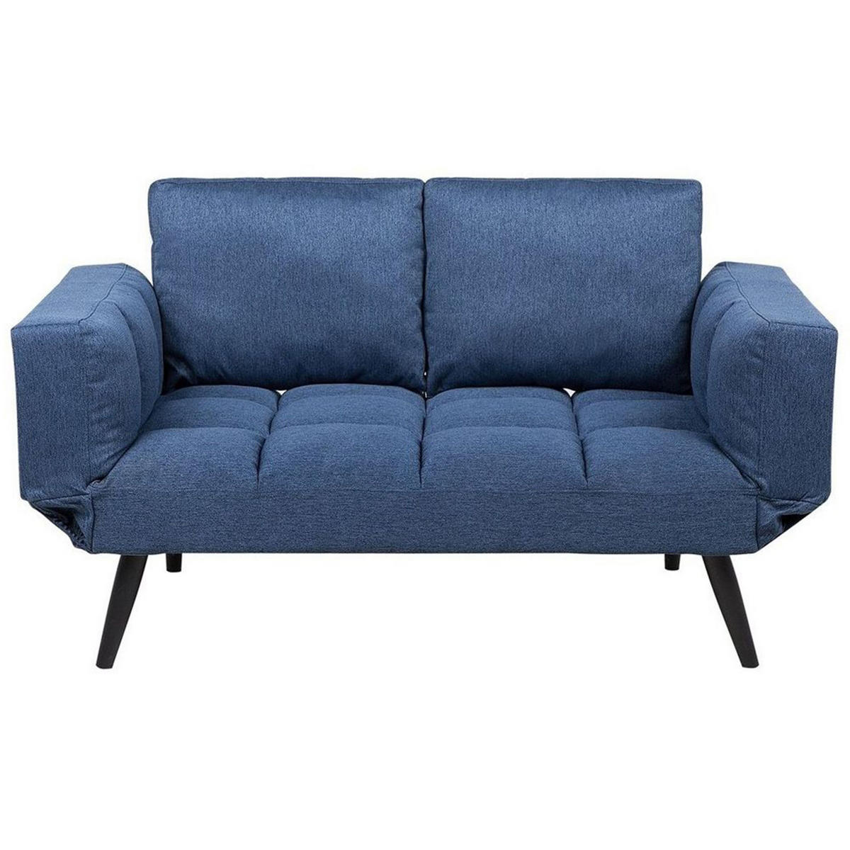 2-SITZER-SCHLAFSOFA Polsterbezug Marineblau Brekke - Hellblau, Textil (183/90/75cm) - Beliani