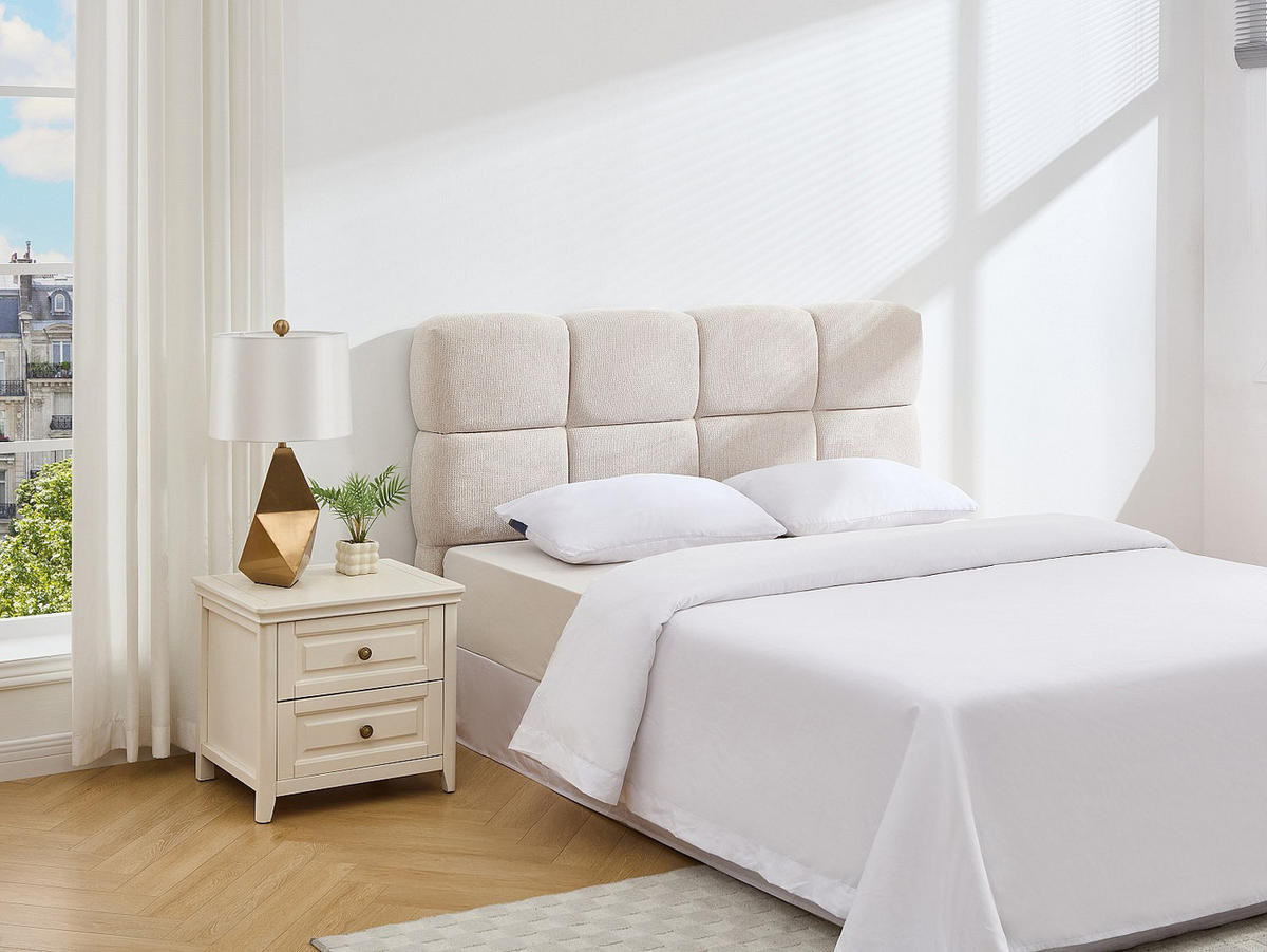 KOPFTEIL 140 cm - Strukturstoff - Beige - DAMADO - Beige, Textil (150/94/18cm) - Pascal Morabito