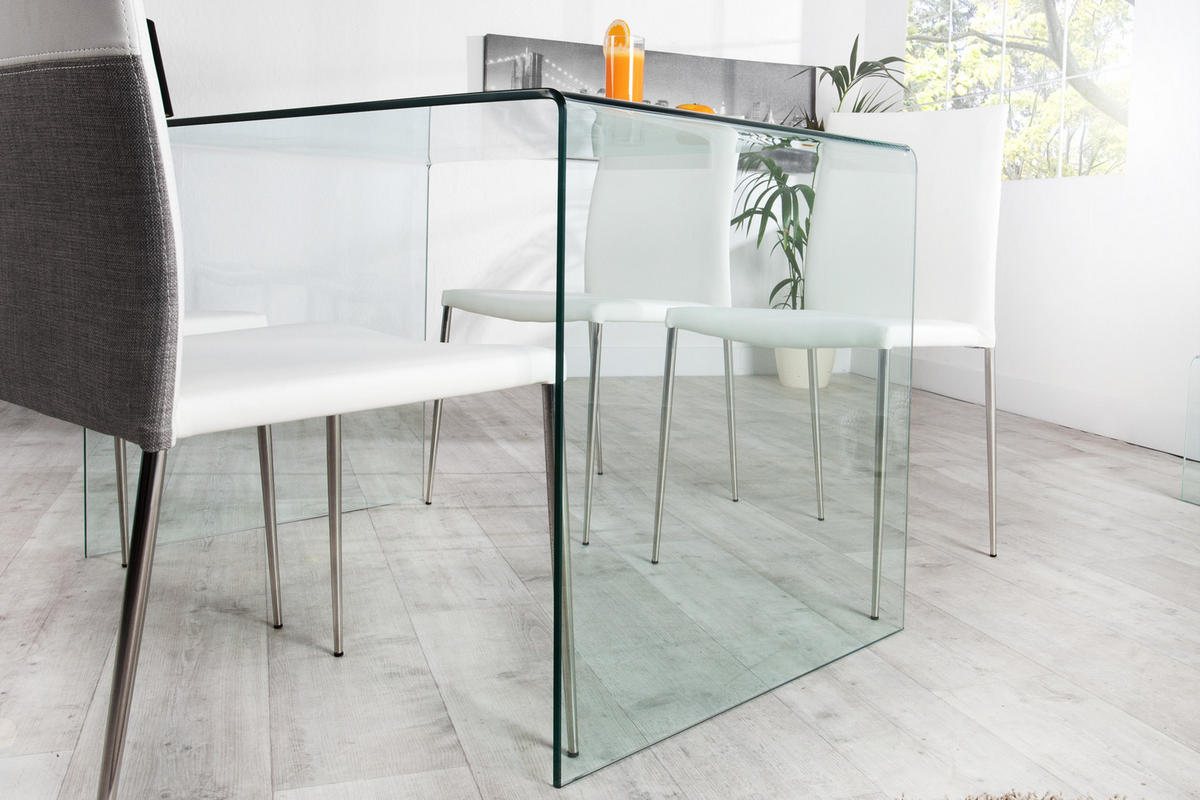 SCHREIBTISCH FANTOME Glas Transparent 120 cm - Transparent, Glas (70/120/73cm) - riess-ambiente
