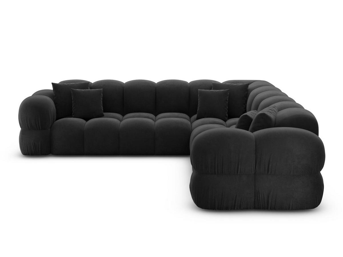 COUCH Monteverde L-Form Schwarz Samtstoff - Schwarz, Kunststoff (253/253cm)