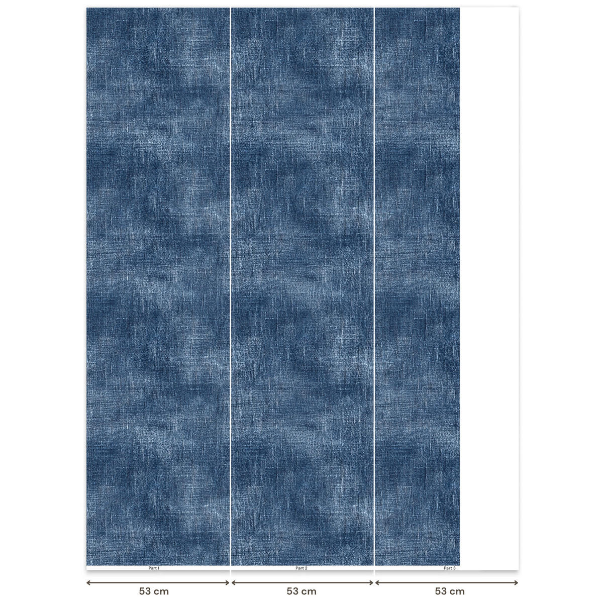 TAPETE - Leinen - Textur - Muster - Denim - Rustikal - 140x200 cm - Blau, Papier (140/200cm) - OnlyWow
