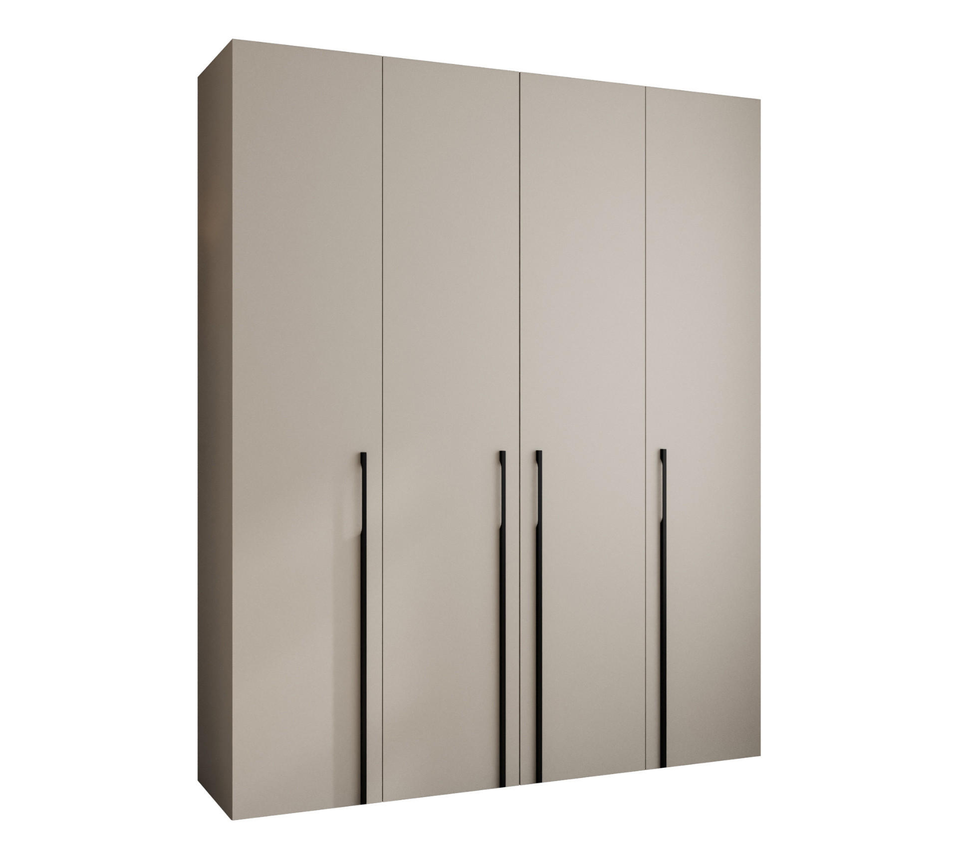DREHTÜRENSCHRANK 245,5/200/50 4-türig - Kaschmir/Schwarz, Holz/Metall (200/245.5/50cm) - Abiks Möbel