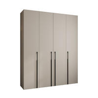 DREHTÜRENSCHRANK 245,5/200/50 4-türig - Kaschmir/Schwarz, Holz/Metall (200/245.5/50cm) - Abiks Möbel