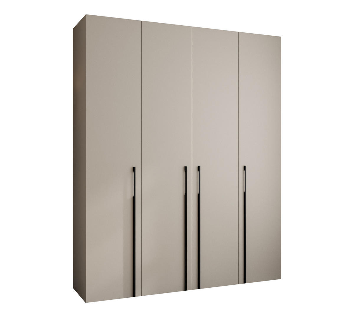 DREHTÜRENSCHRANK 245,5/200/50 4-türig - Kaschmir/Schwarz, Holz/Metall (200/245.5/50cm) - Abiks Möbel