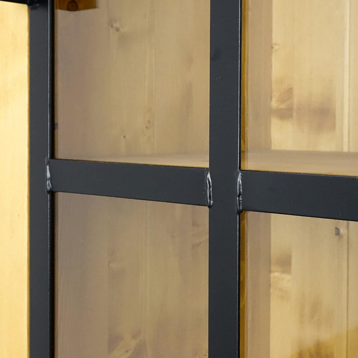 VITRINE aus Massivholz Industrial - Honig, Holz (59/203/45cm) - Seart