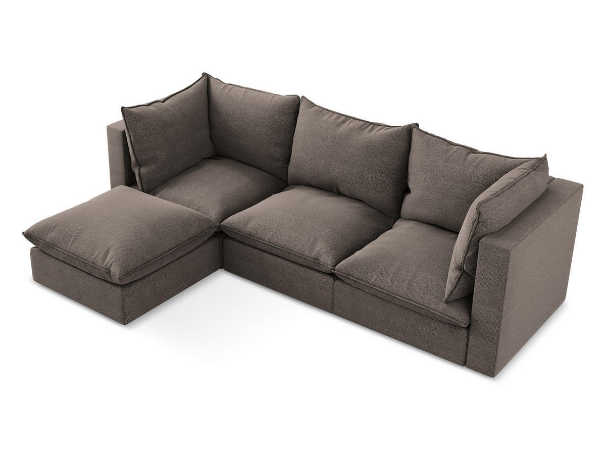 SCHLAFSESSEL Chenille Stoff Grau - Hellgrau/Schwarz, Holzwerkstoff/Kunststoff (157/81/113cm) - Makamii