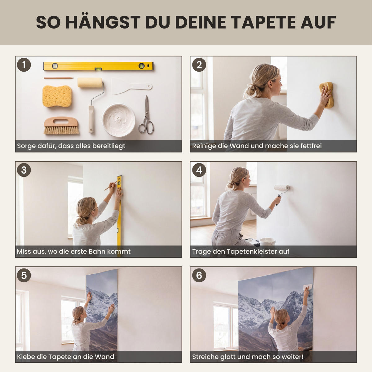 TAPETE - Schottischer Hochländer - Braun - Wasser - 200x260 cm - Braun, Papier (200/260cm) - OnlyWow