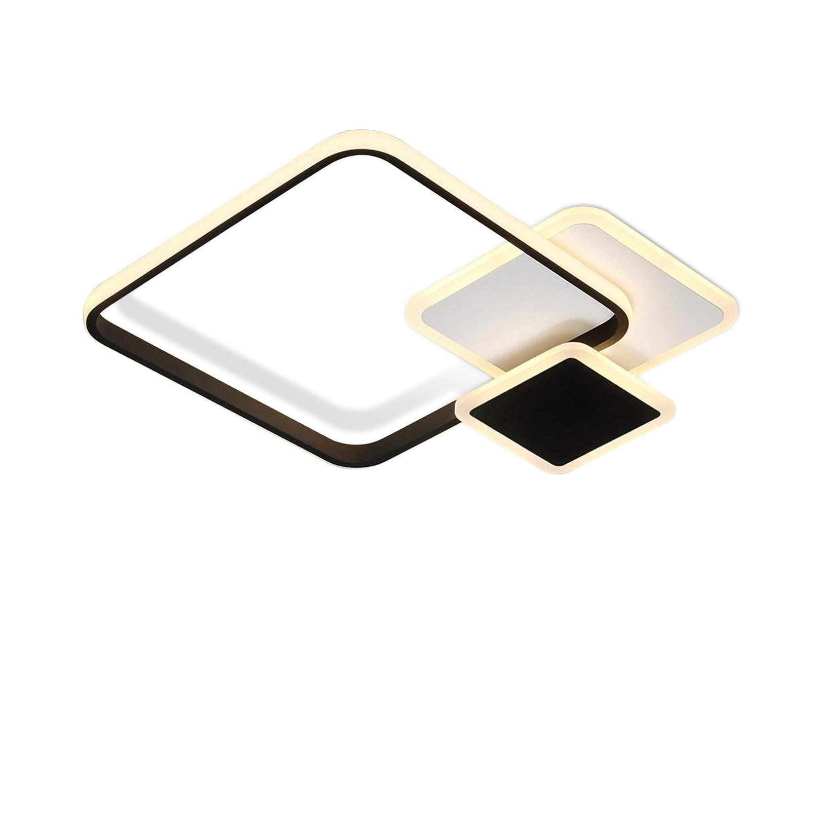 LED-DECKENLEUCHTE Magdalena 47/41/7 cm - Schwarz, Metall (47/41/7cm) - Nettlife