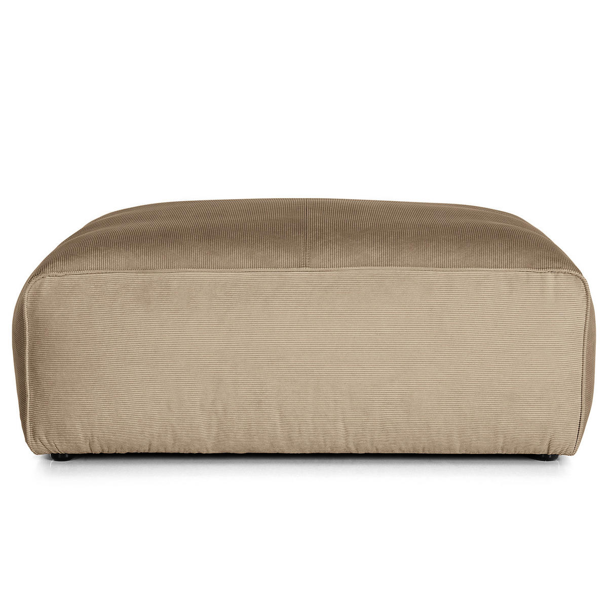 POLSTERHOCKER - Taupe/Schwarz, Kunststoff/Textil (81/38/100cm) - home24