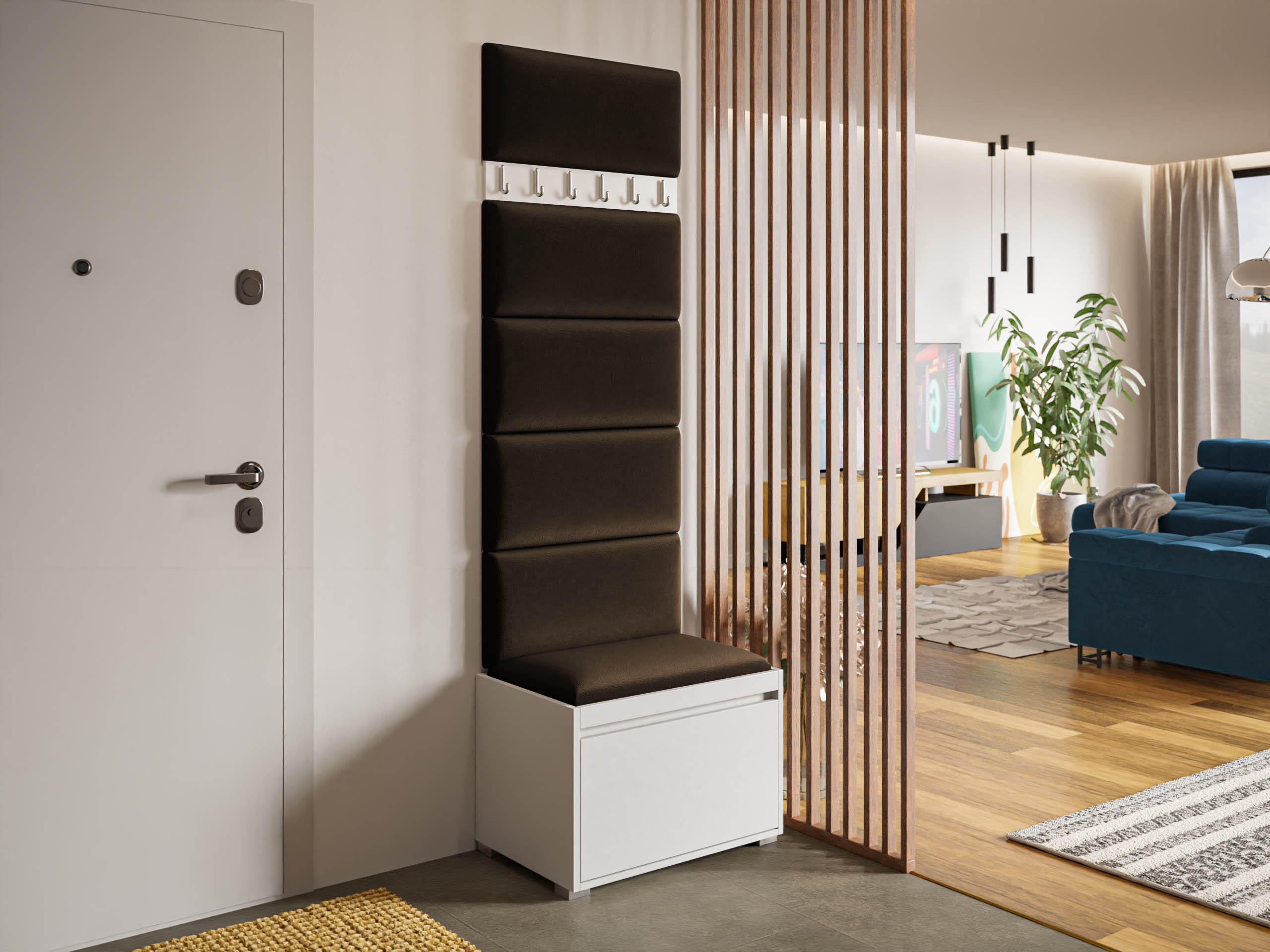 GARDEROBEN-SET Grawis 60 IV - Silberfarben/Braun, Holzwerkstoff/Kunststoff (64.5/45/34cm) - MIRJAN24