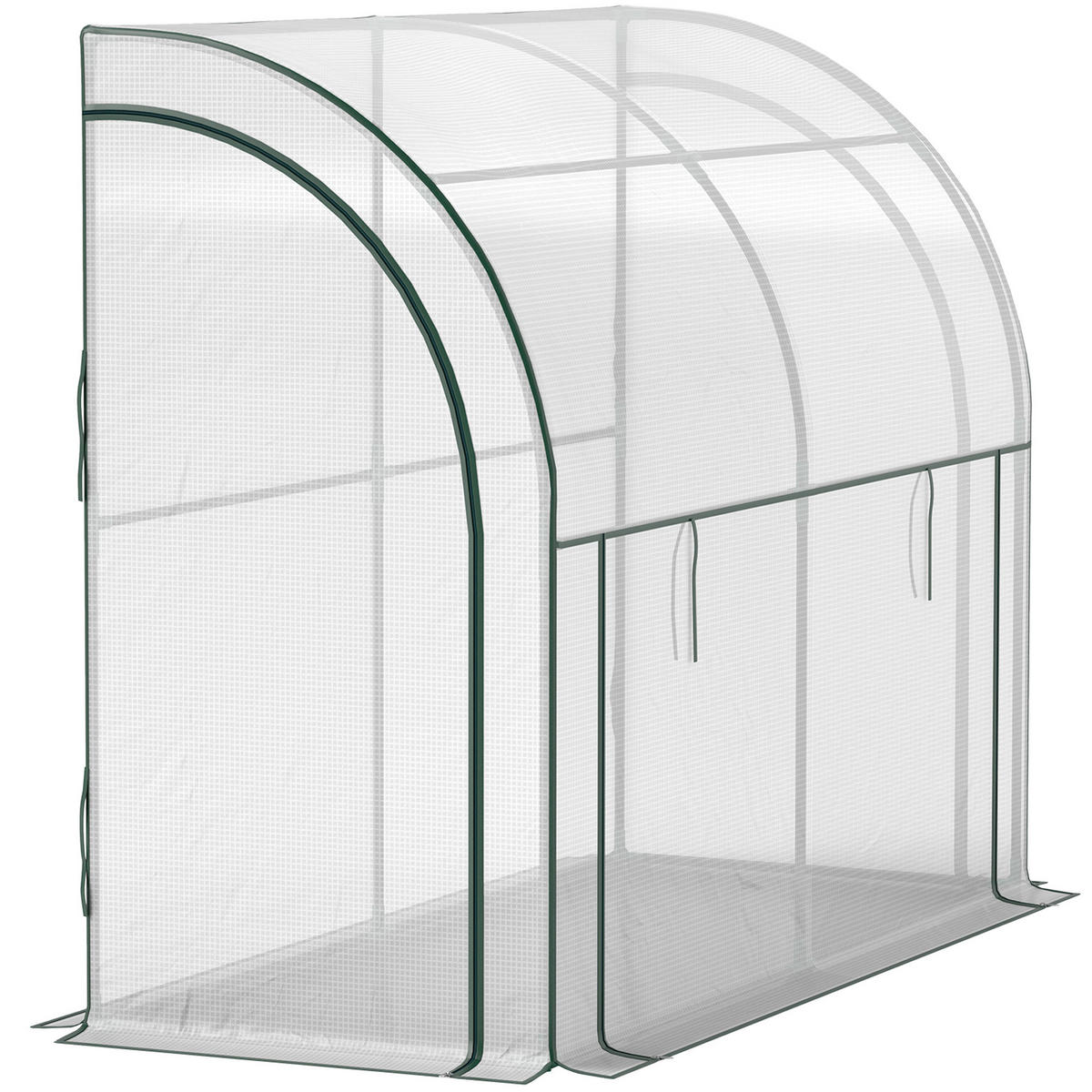 WANDGEWÄCHSHAUS DE-05722 Mit Kunststoff-Plane, zugänglich Weiß - Weiß, Kunststoff/Metall (80/157/200cm) - ComfortXL