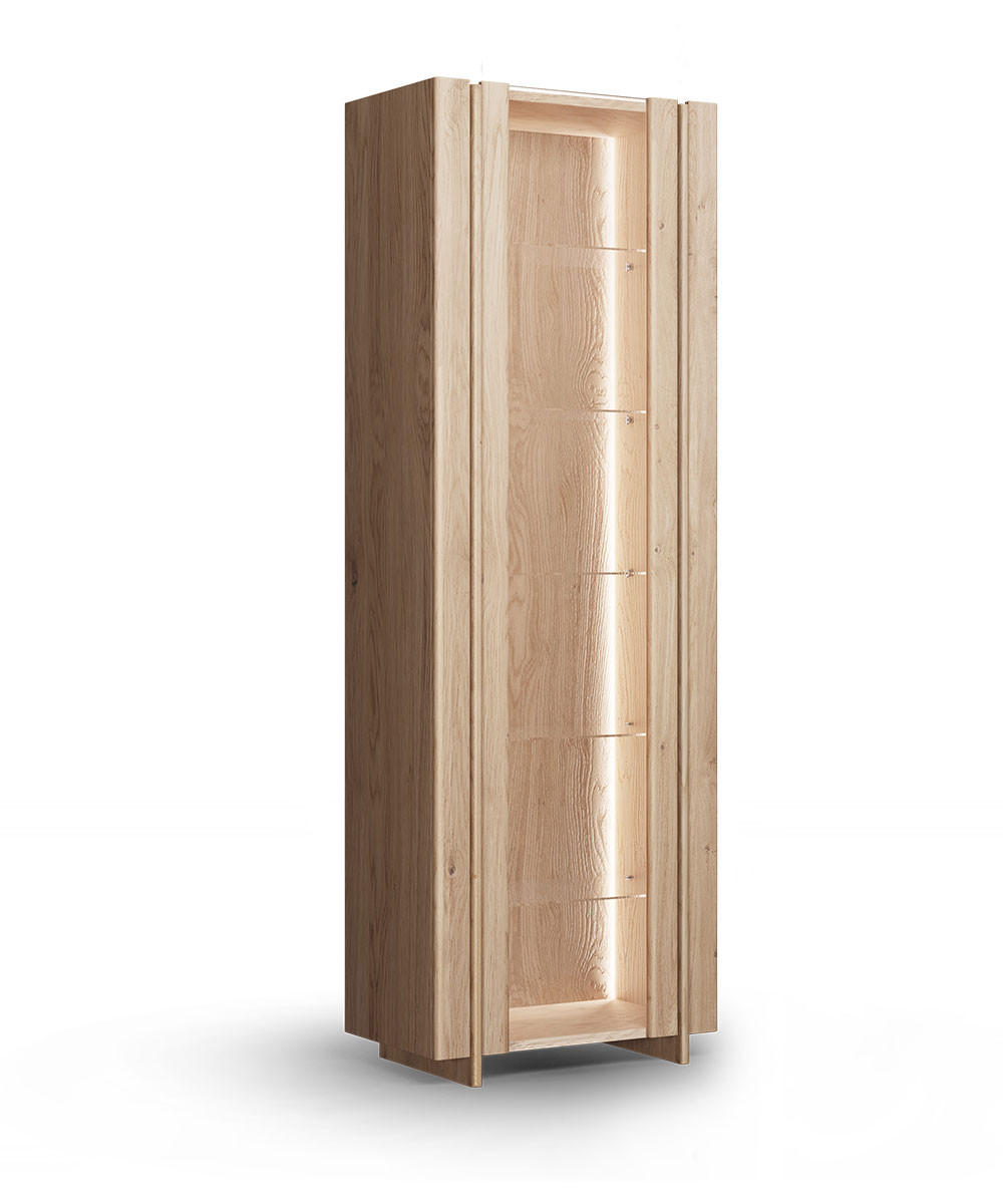 Feldmann-Wohnen Vitrine Wildeiche 68x206x41 cm