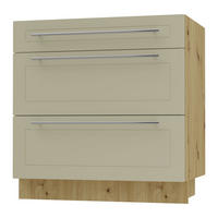 SCHUBLADENUNTERSCHRANK Kvantum D3M/80 80 / 50 / 82cm - Creme/Eiche Artisan, Holz/Holzwerkstoff (80/82/50cm) - Feldmann-Wohnen