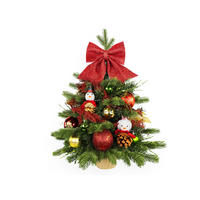 LAALU WEIHNACHTSBAUM geschmückt künstlich SNOWBIRD II 60 cm mit LED-Beleuchtung IN FLOWER - Rot/Goldfarben, Kunststoff (60cm) - LAALU