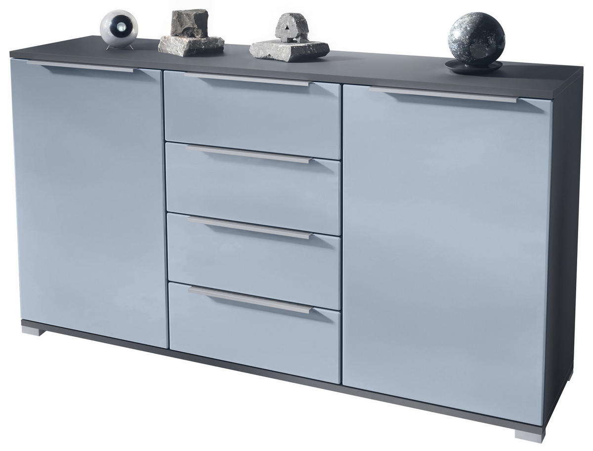 SIDEBOARD Linio Denim matt - Pastellblau, Holzwerkstoff (138.5/75.5/35cm) - Vladon