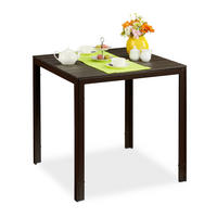 GARTENTISCH - Braun, Kunststoff/Metall (77.5/77.5/74.5cm) - Relaxdays