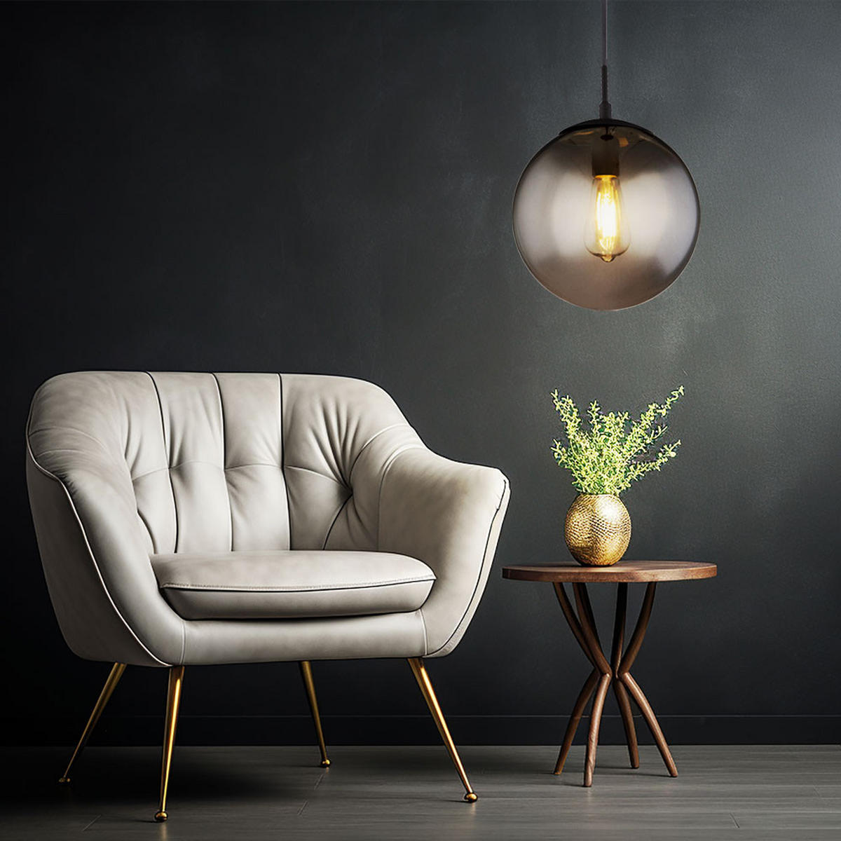 HÄNGELEUCHTE Glas Rauchgrau Matt - Grau, Glas (25/25/120cm) - Globo Lighting