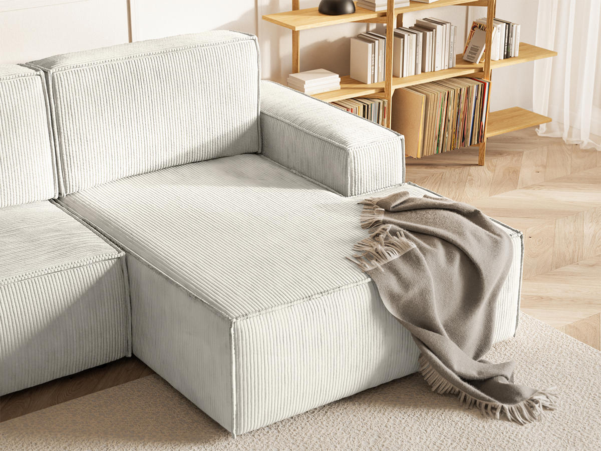 ECKSOFA Kokko mit Schlaffunktion, Cremeweiß - Creme, Textil (267/167cm) - Fedve