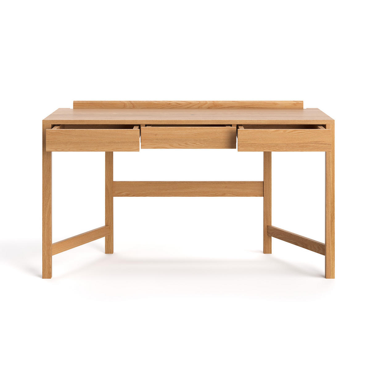 SCHREIBTISCH Essa aus massivem Eichenholz - Eichefarben/Braun, Holz (63/140/78cm) - Danzz