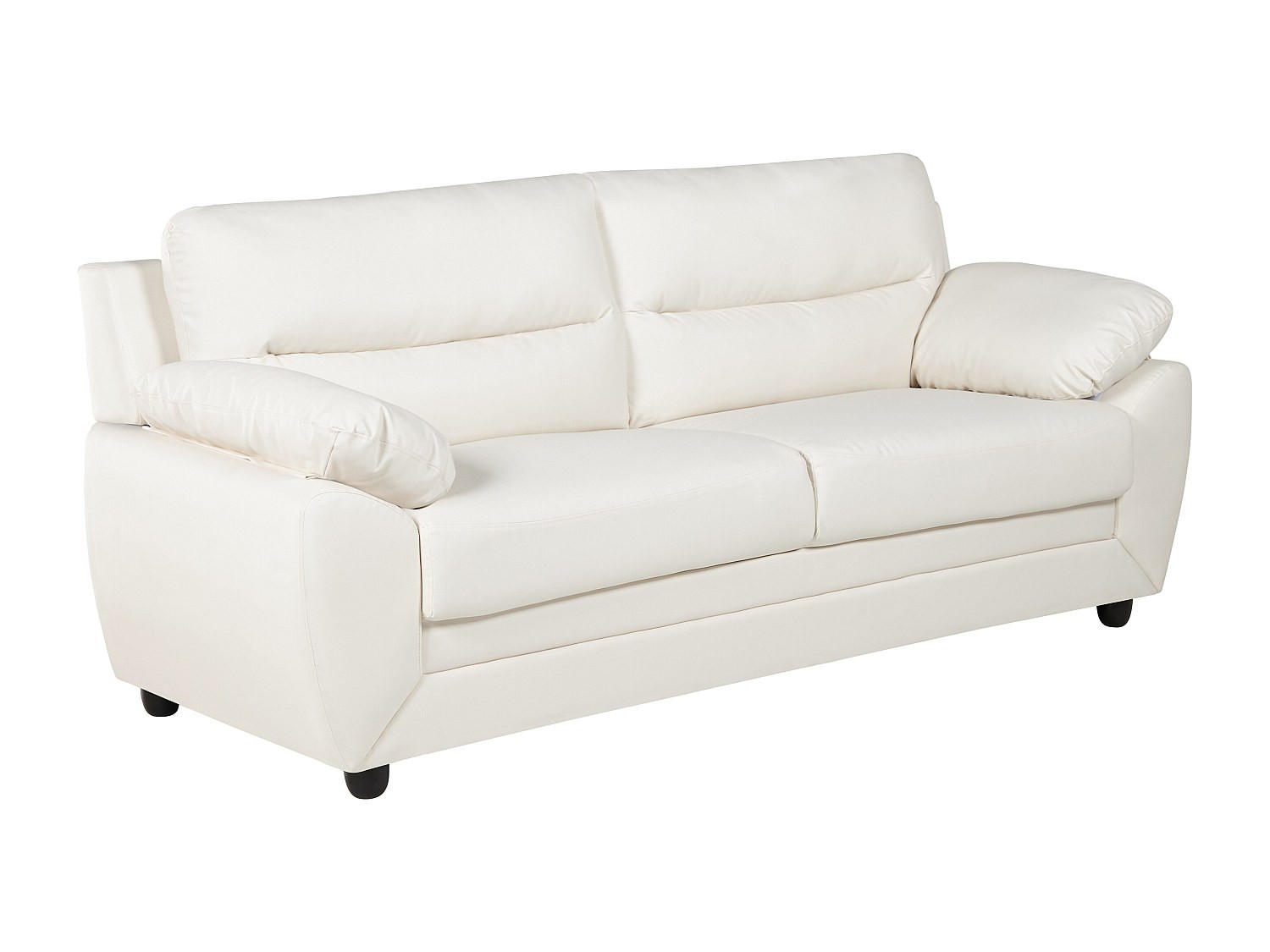 SOFA 3-Sitzer - Kunstleder - Weiß - MANOA - Weiß, Leder (201/88/82cm) - Vente-Unique