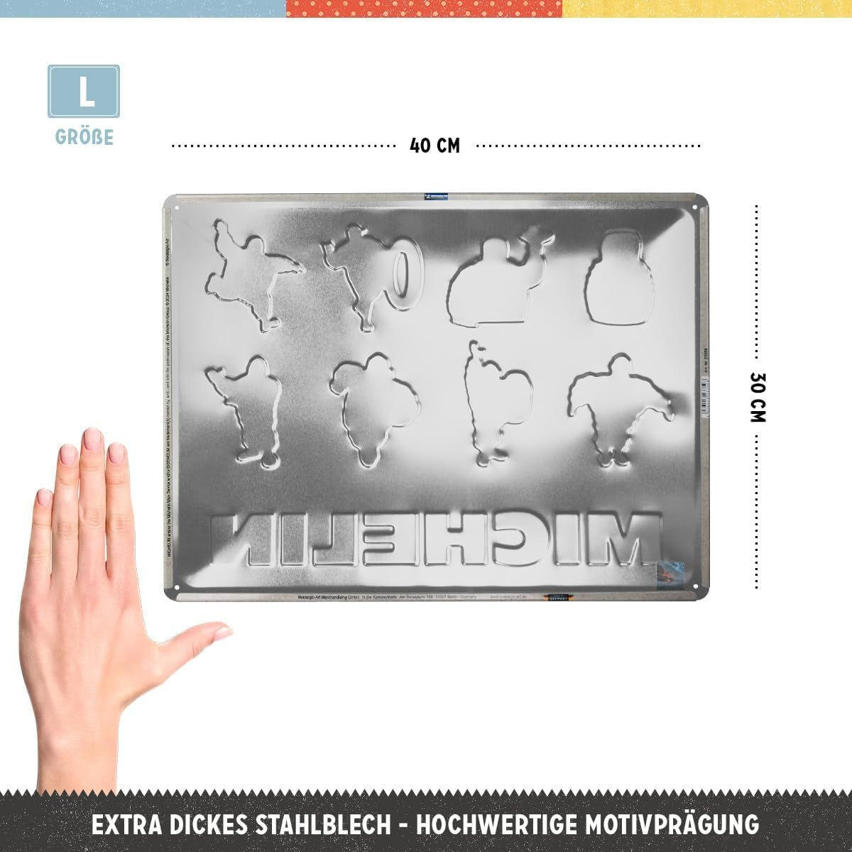 BLECHSCHILD 30/40 cm Michelin Logo Evolution - Multicolor, Metall (40/30/0.2cm) - Nostalgic-Art