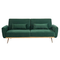 SCHLAFSOFA - 3 Personen - Samt, Stoff - Tannengrün - - Waldgrün, Textil (208/86/84cm) - Vente-Unique