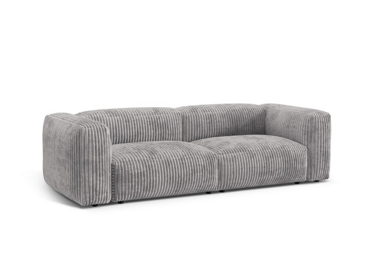 SOFA modular Martina aus Cord hellgrau 3 Sitzplätze - Hellgrau, Textil (106/75/240cm) - Micadoni
