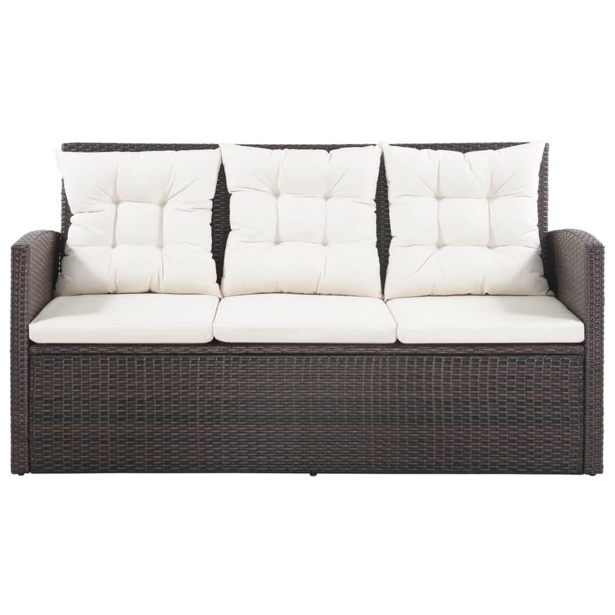 DINING-LOUNGESET mit Auflagen, aus PE-Rattan, Braun, 5-teiliges Set - Braun, Kunststoff - vidaXL