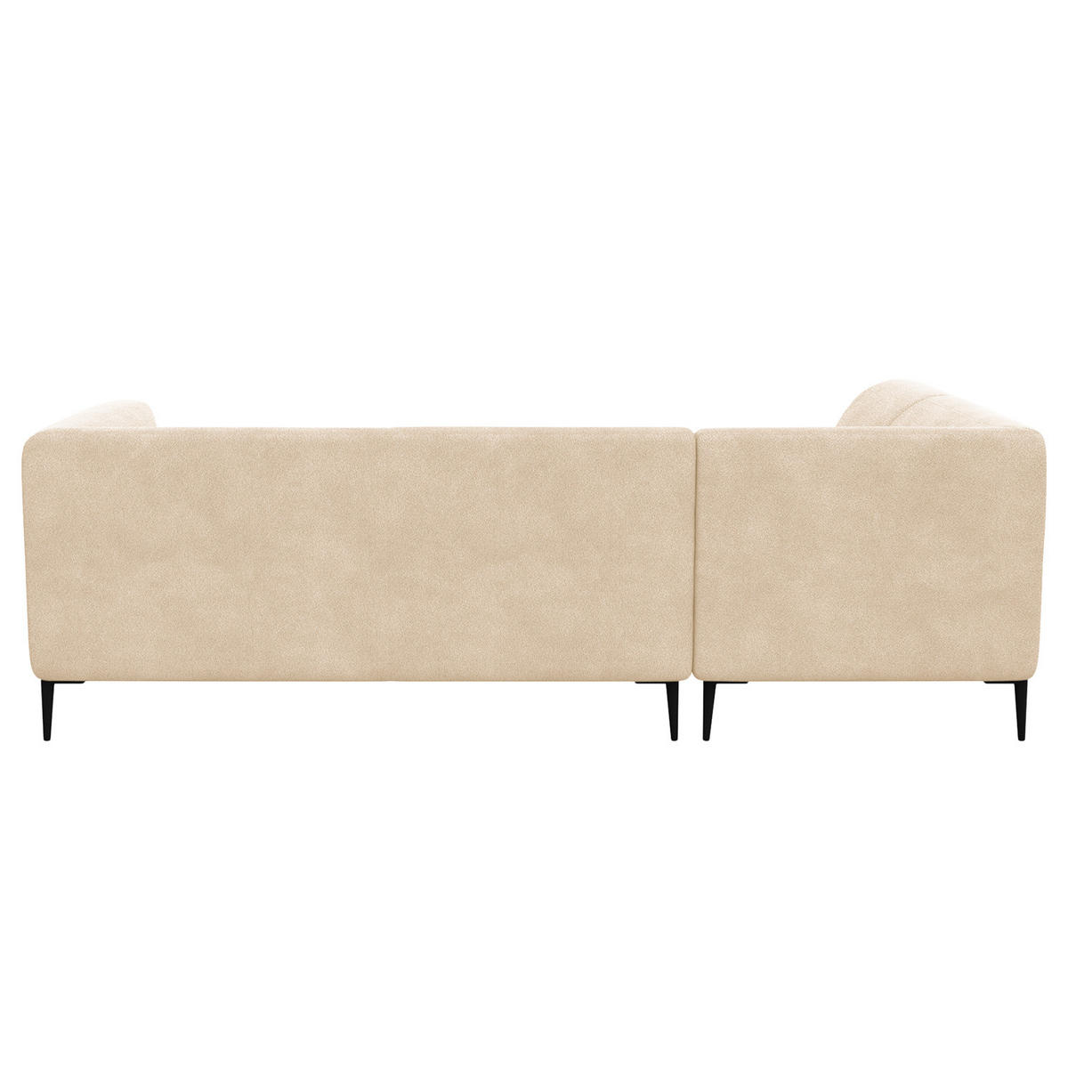 2,5-SITZER ECKSOFA mit Ottomane - Beige/Schwarz, Textil/Metall (252/205cm) - home24