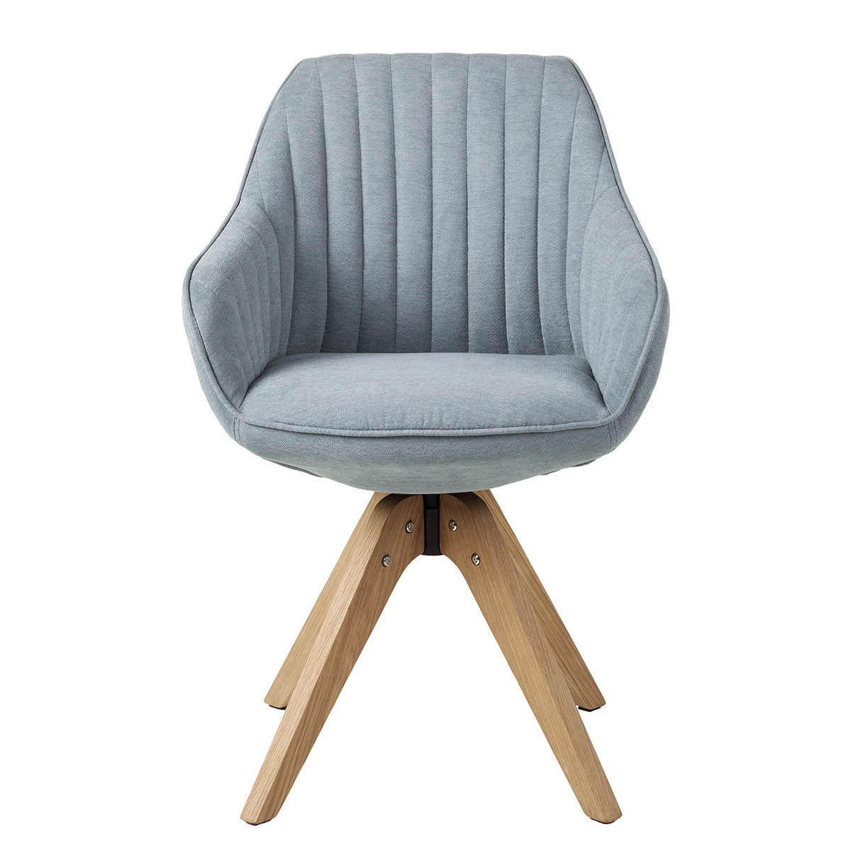 ARMLEHNENSTUHL - Drehbar - Hellblau, Holz/Textil (60/83/65cm) - home24