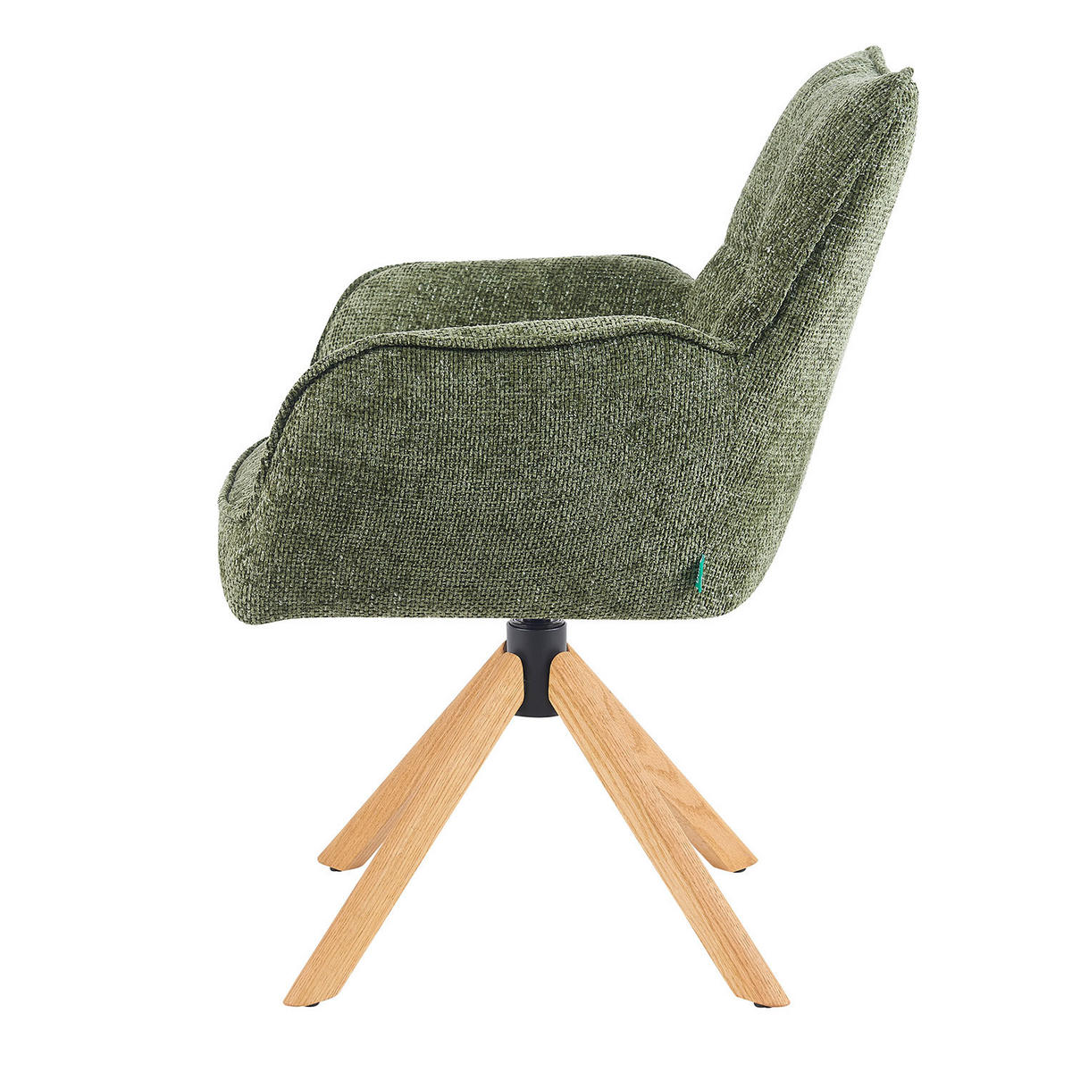 DREHSTUHL Mika-Ida - Honigeiche/Grün, Eichenholz/Holz (59/84/66cm) - DUBI Möbel