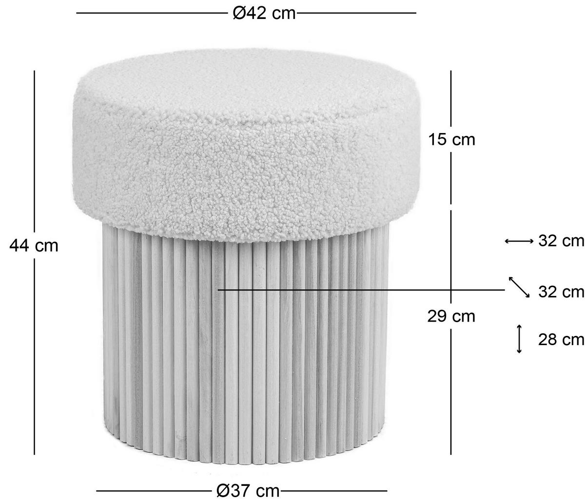 HOCKER Samt Beige - Beige, Textil (43/45/43cm) - Nordlys